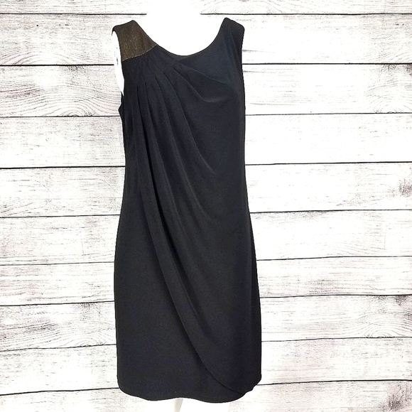 +NW Nightway Size 4 Sequined Shoulder Cocktail Mini Dress in black Short - Picture 1 of 7